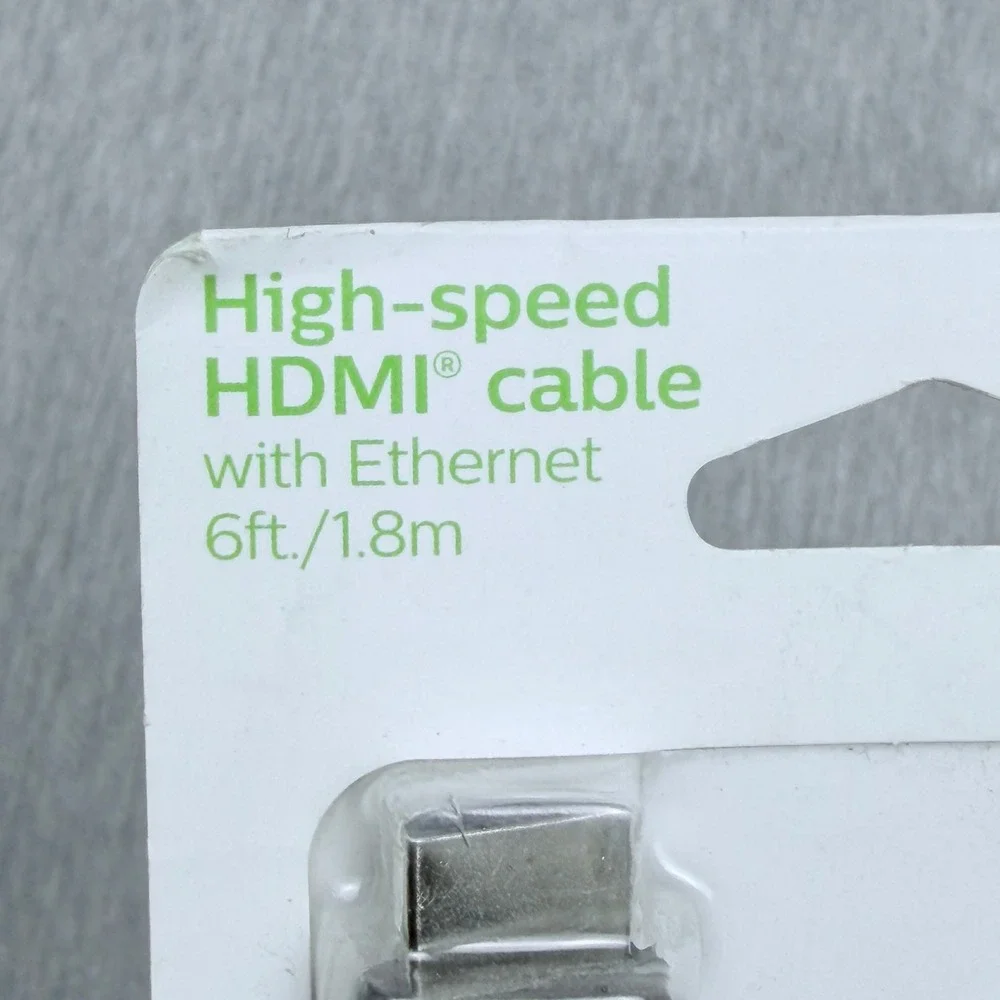 Philips High-Speed HDMI Cable with Ethernet 6ft 4K Ultra HD SWV3220B/27 NEW